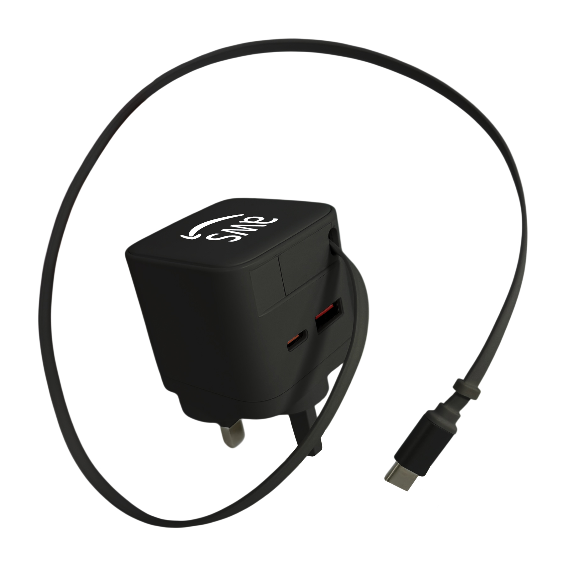 USB-C Plug Charger with Retractable USB-C Cable view 3